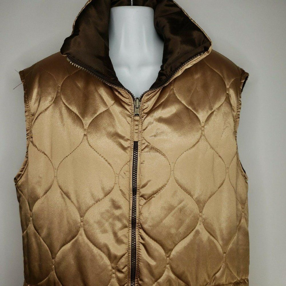 OBERMEYER Mont Blanc Reversible Puffer Vest Gold Brown Size 6 Thermolite